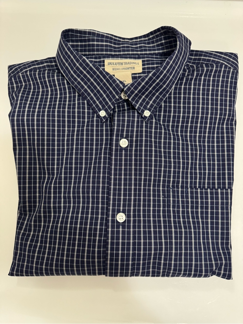 Big & Tall Men’s XXL…
Classic Navy Check Shirt by Duluth Trading Co